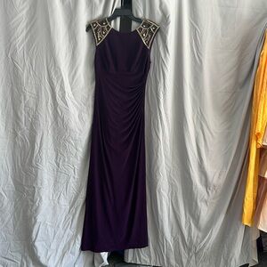 Plum/purple size 6P formal dress with gold